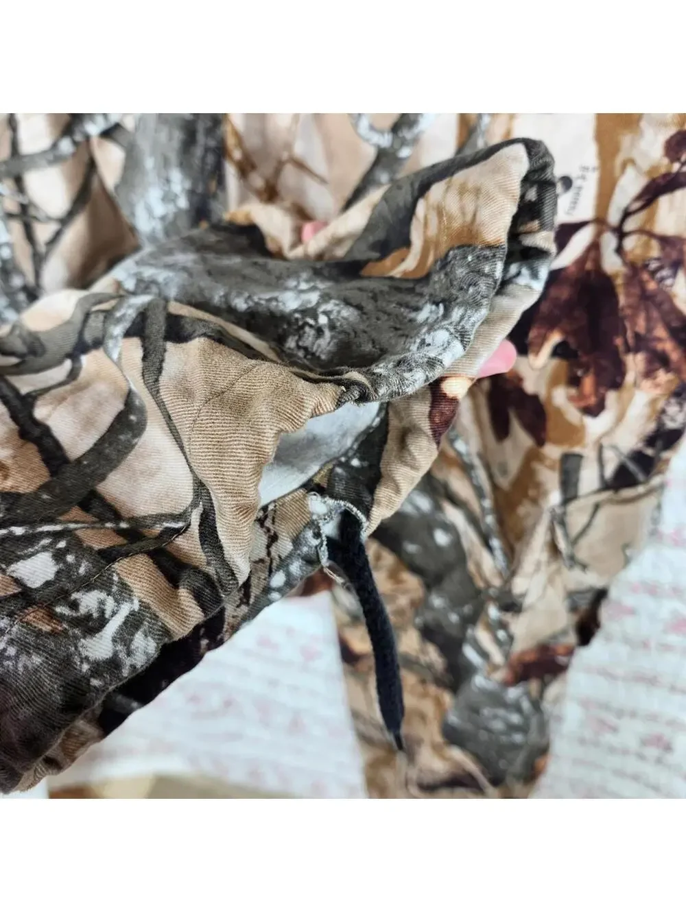 Outfitters Ridge Camo Cargo Pants Mens L 36/38 Adjustable Waist Drawstring